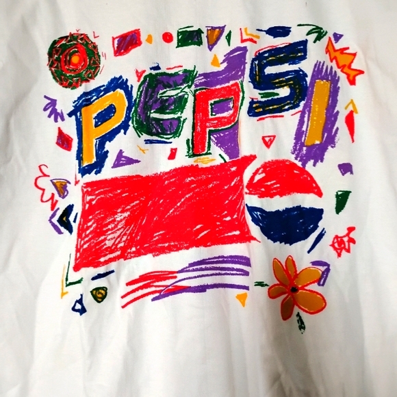 **Extremely Rare**NWOT VTG 90's Pepsi White Single Stitch Hanes Beefy-T Size L