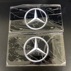 Mercedes Brand New Front Vanity Metal Plate Frame Holder (2 Pack)