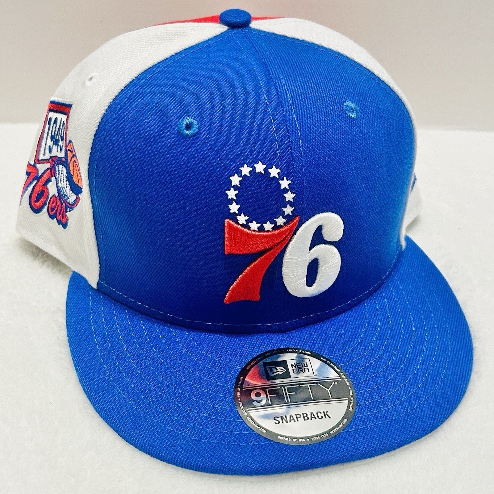 New Era Philadelphia 76ers Pop Panel 9FIFTY Snapback Hat Cap Adjustable Blue