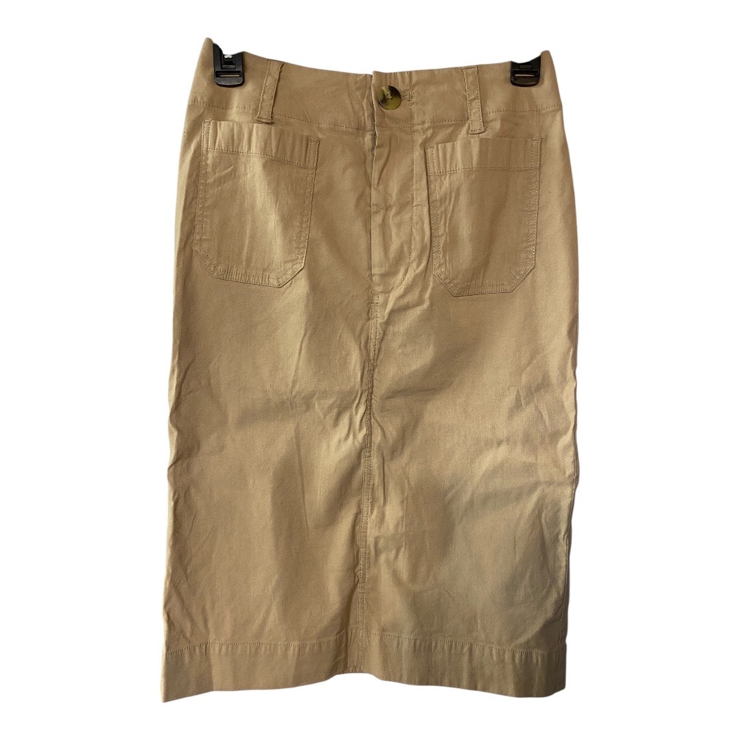 Anthropologie Maeve Size XS Colette Khaki Midi Skirt Tan Cottagecore Modest NWT