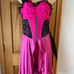 THE LINE UP ROMANTIC PINK BLACK FIGURE SKATING DANCE DRESS COSTUME ADULT LARGE