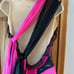 THE LINE UP ROMANTIC PINK BLACK FIGURE SKATING DANCE DRESS COSTUME ADULT LARGE