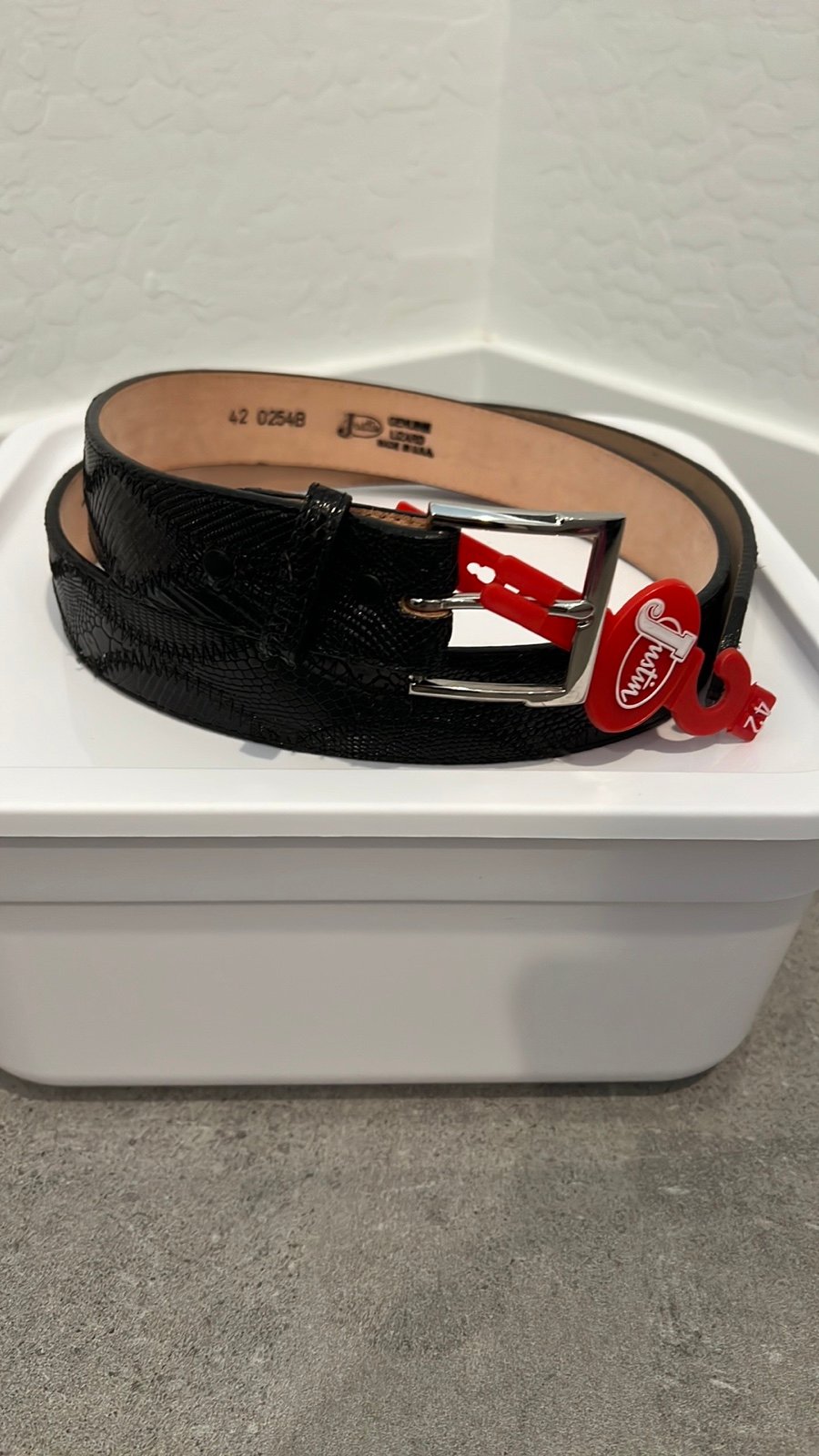 Nwt Mens Justin Boots Black Lizard Belt Size 42