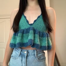 Babydoll Ruffle Bralette Halter Crop Top