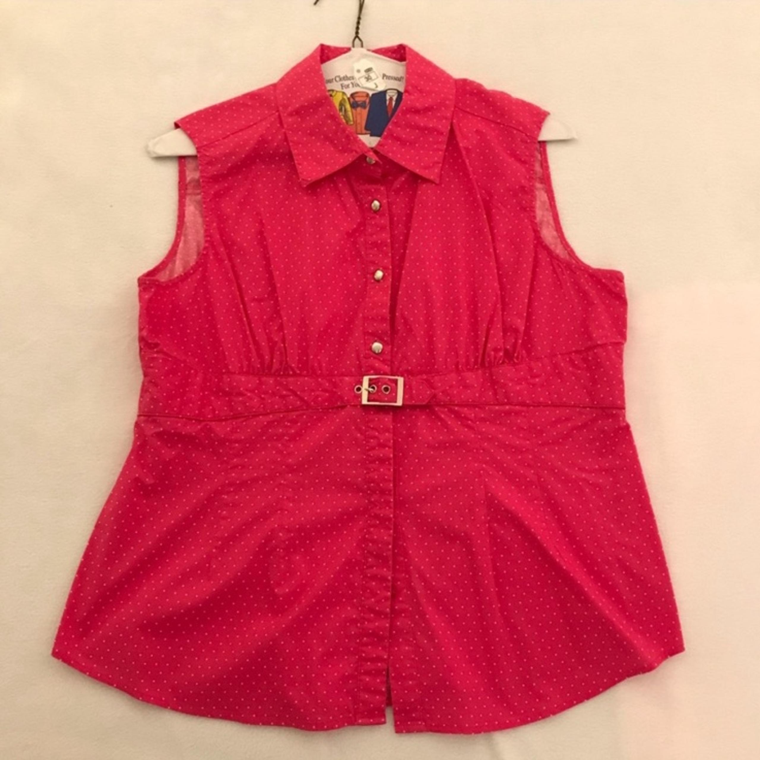 Pink & White Polka Dot Top