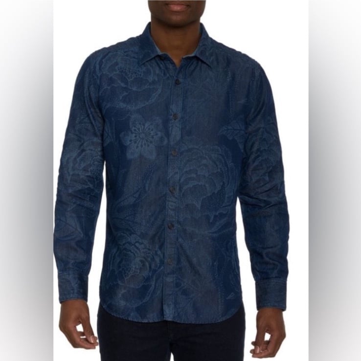 NWT Robert Graham Flower Thrower Jacquard Sport Shirt