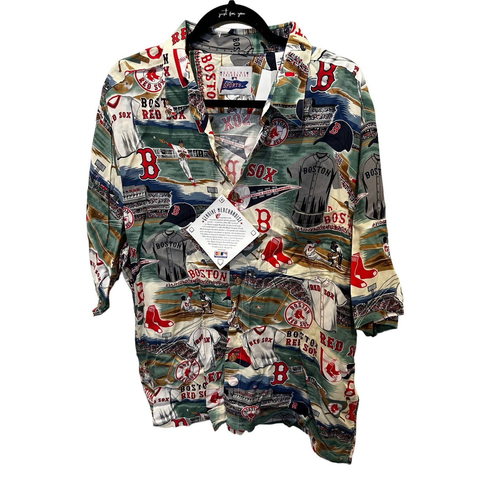 Reyn Sports Reyn Spooner MLB Boston Red Sox Baseball Hawaiian Shirt NWT