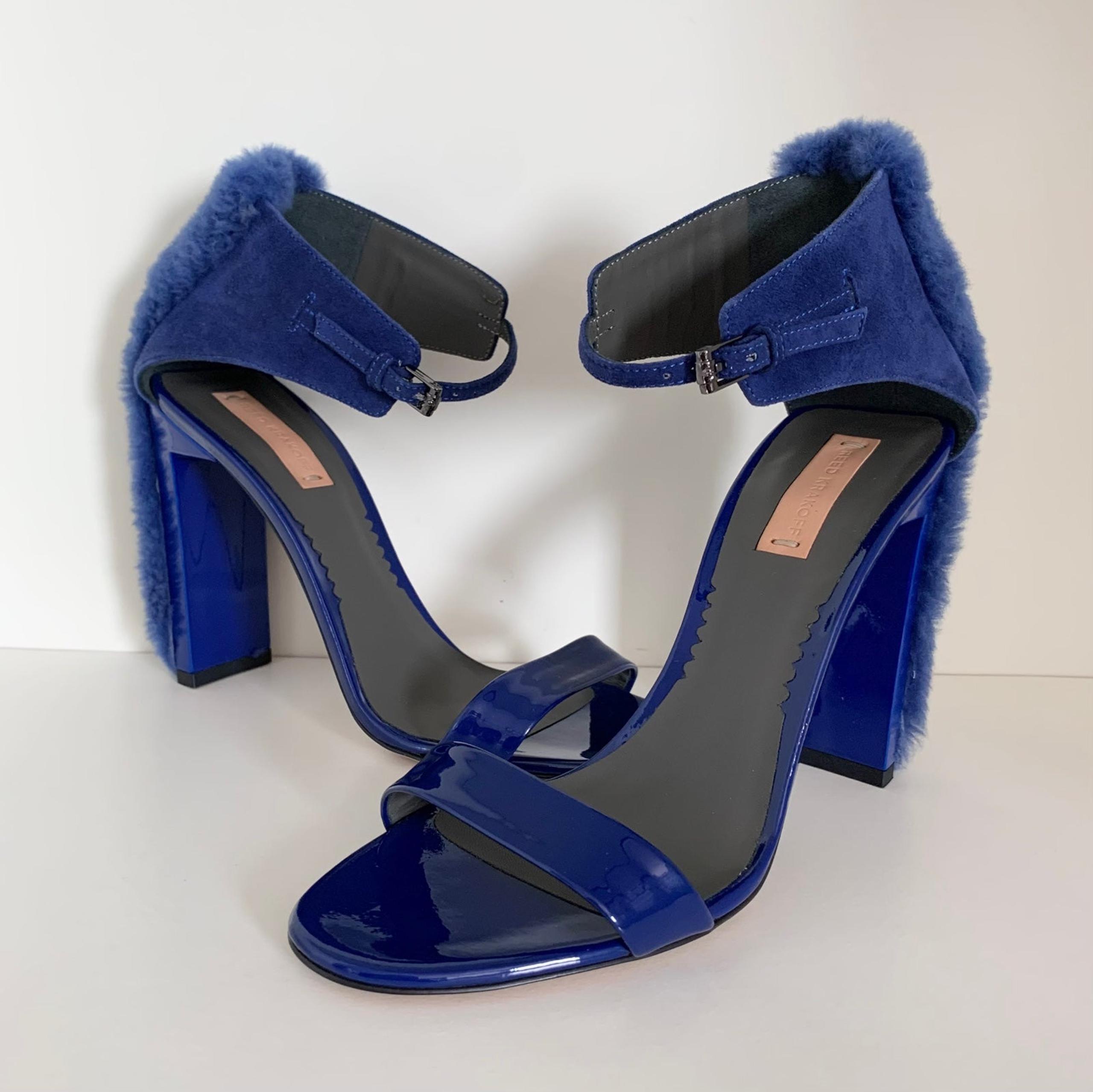 Reed krakoff patent fur pumps made in Italy