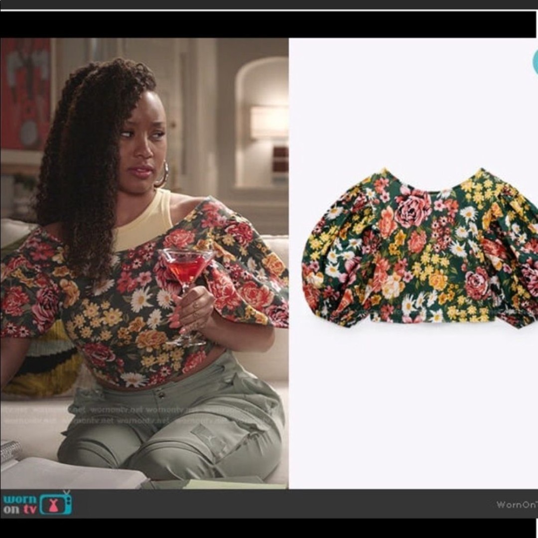 Zara Prin Crop Top