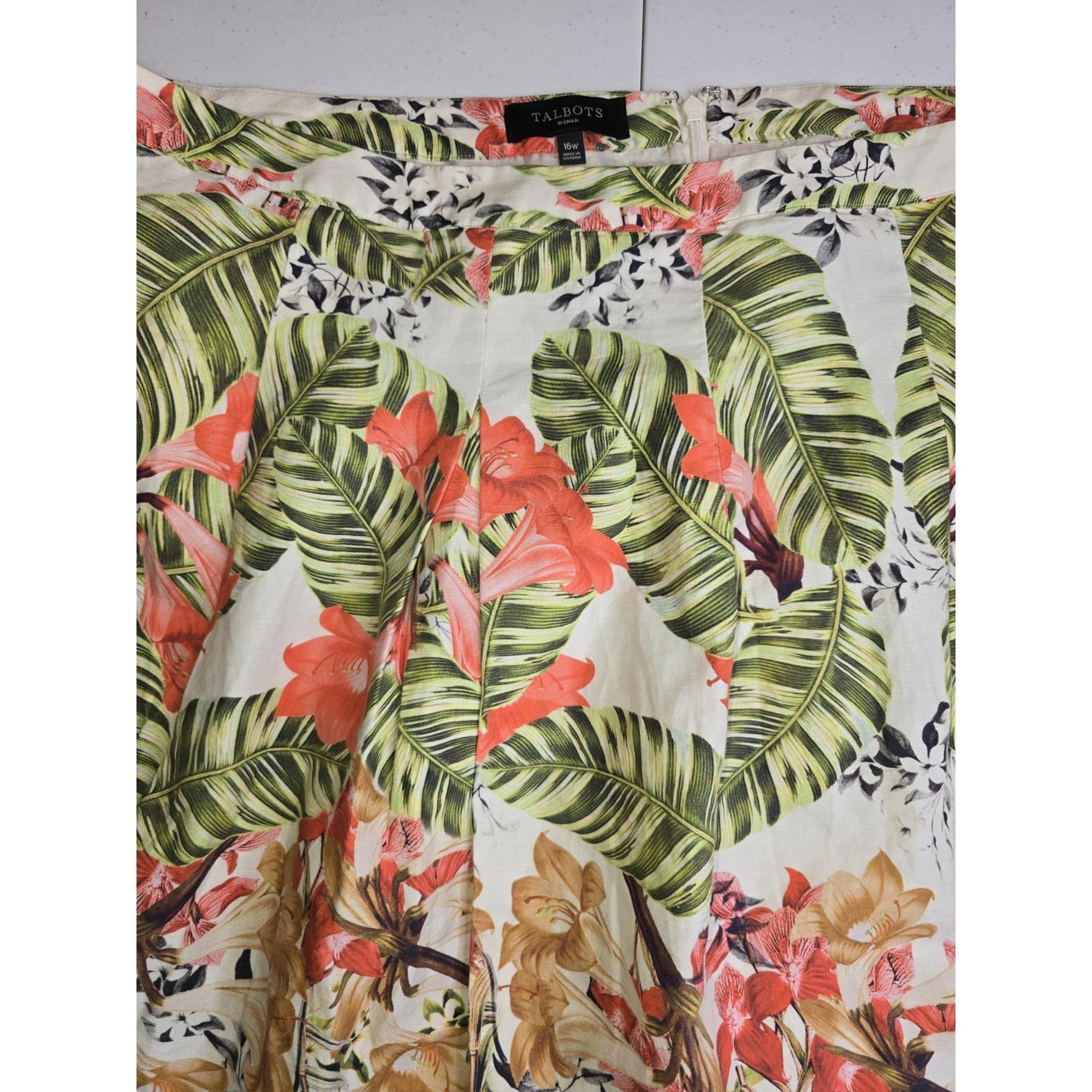 TALBOTS Women's 16W Floral Skirt Lined Beachy Tropical -520