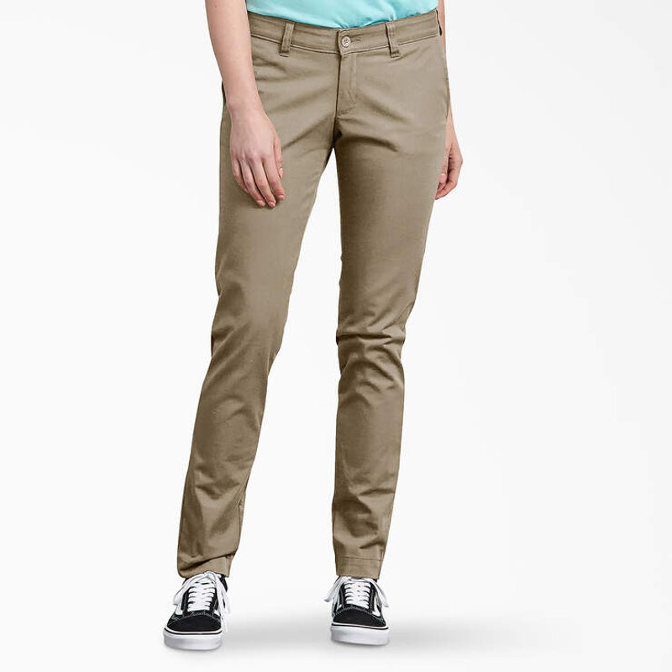 NWT Dickies Work Pants Slim Skinny Pants Khaki Tan Beige Junior's Size 16