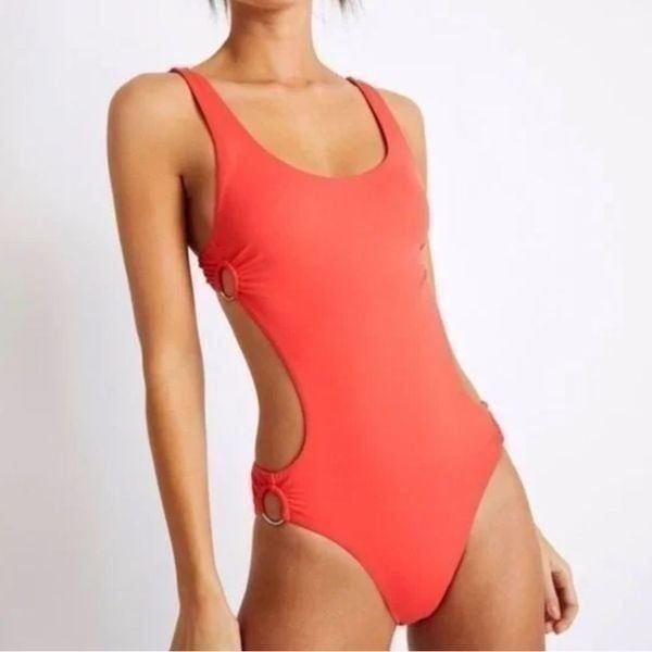 Banana Moon Coral Yuppy Ring One Piece Swimsuit Sz 38 NWOT