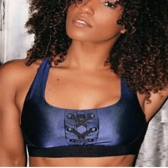 ALALA x Barrys Lithium Metal Blue Sport Bra Size M