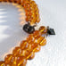 Amber Glass Bead Necklace - Choker Length - Double Strand with Brass Clasp