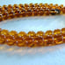 Amber Glass Bead Necklace - Choker Length - Double Strand with Brass Clasp