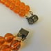 Amber Glass Bead Necklace - Choker Length - Double Strand with Brass Clasp