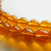 Amber Glass Bead Necklace - Choker Length - Double Strand with Brass Clasp