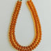 Amber Glass Bead Necklace - Choker Length - Double Strand with Brass Clasp