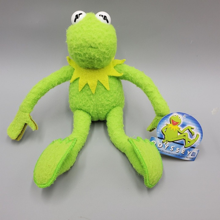 Rare Muppets Kermit Stuffed Plush Poseable Closed Mouth Applause Odyssey 7