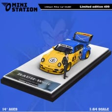 Porsche 964 RWB Dragonballz vegeta With Figure 1/64 Diecast Car Mini Station