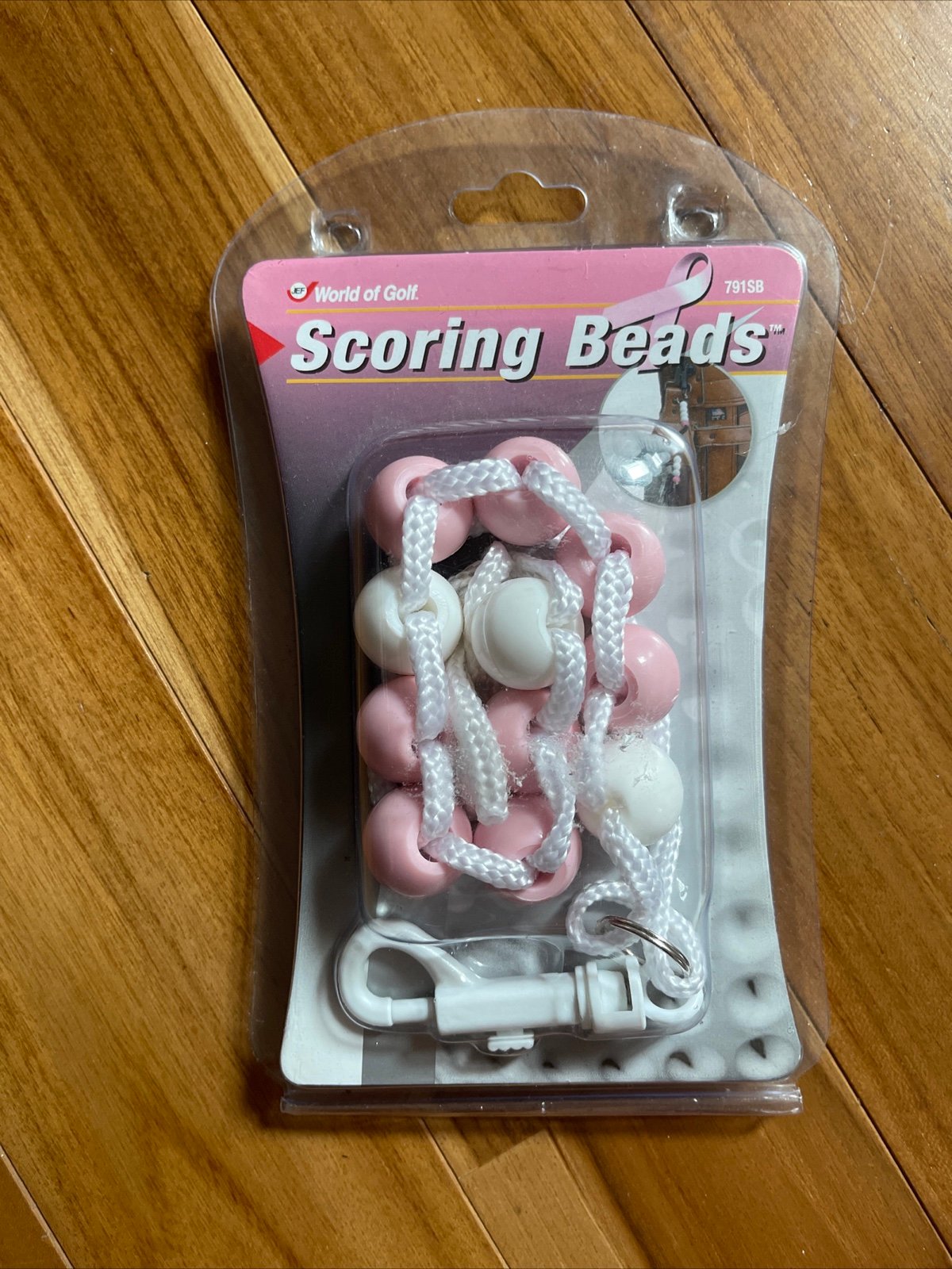 World of Golf Scoring Beads pink and white 791SB abacus NEW in package