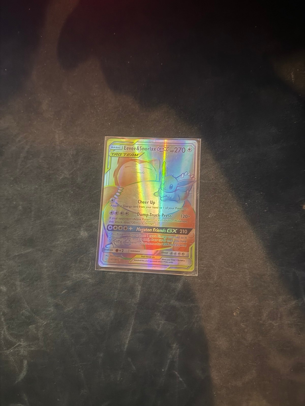 Eevee and snorlax GX rainbow rare
