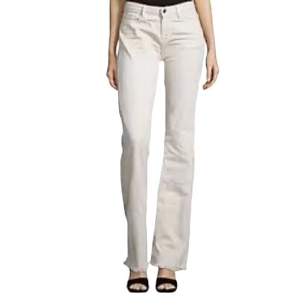 IRO White Fringe Mid Rise Straight Leg Size 31