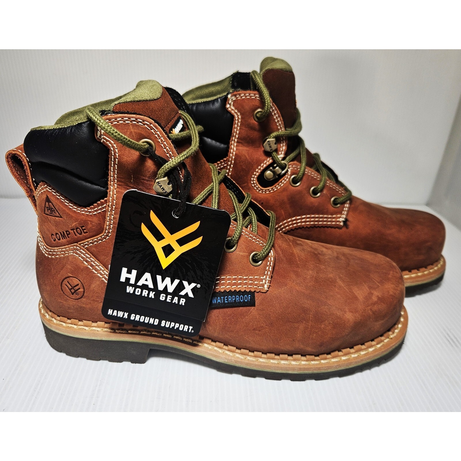 HAWX Work Gear Women’s Waterproof Composite Toe Work leather Boots NEW