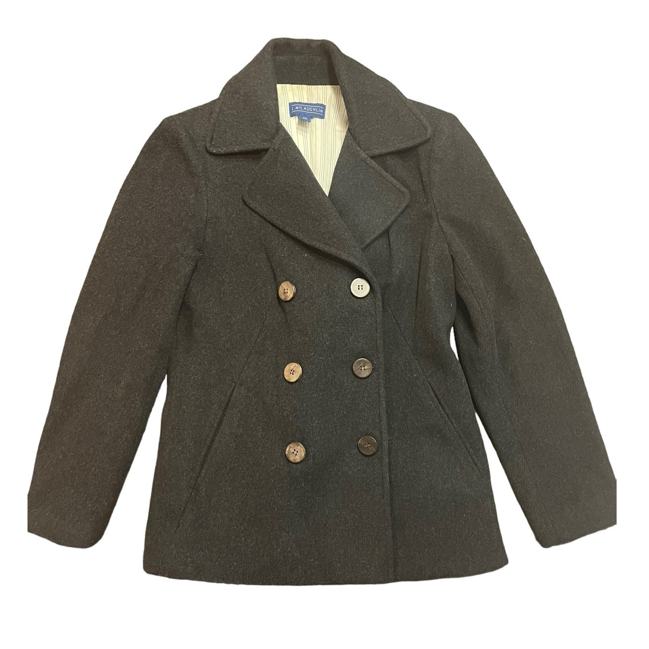J McLaughlin Charcoal Wool & Cashmere Peacoat XS