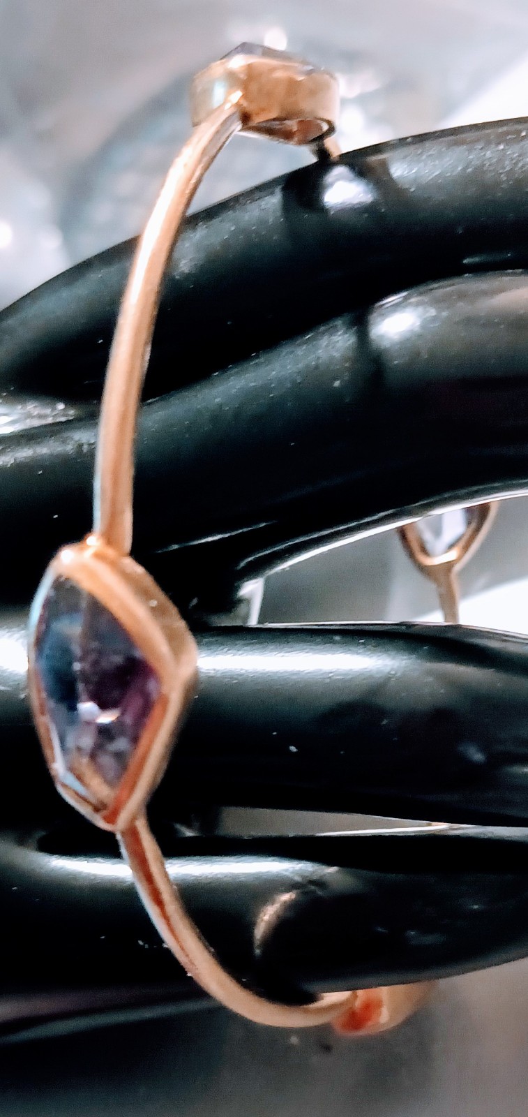 Ippolita Amethyst Purple Five stone size 7 Sterling Silver 9.25 Bangle bracelet.