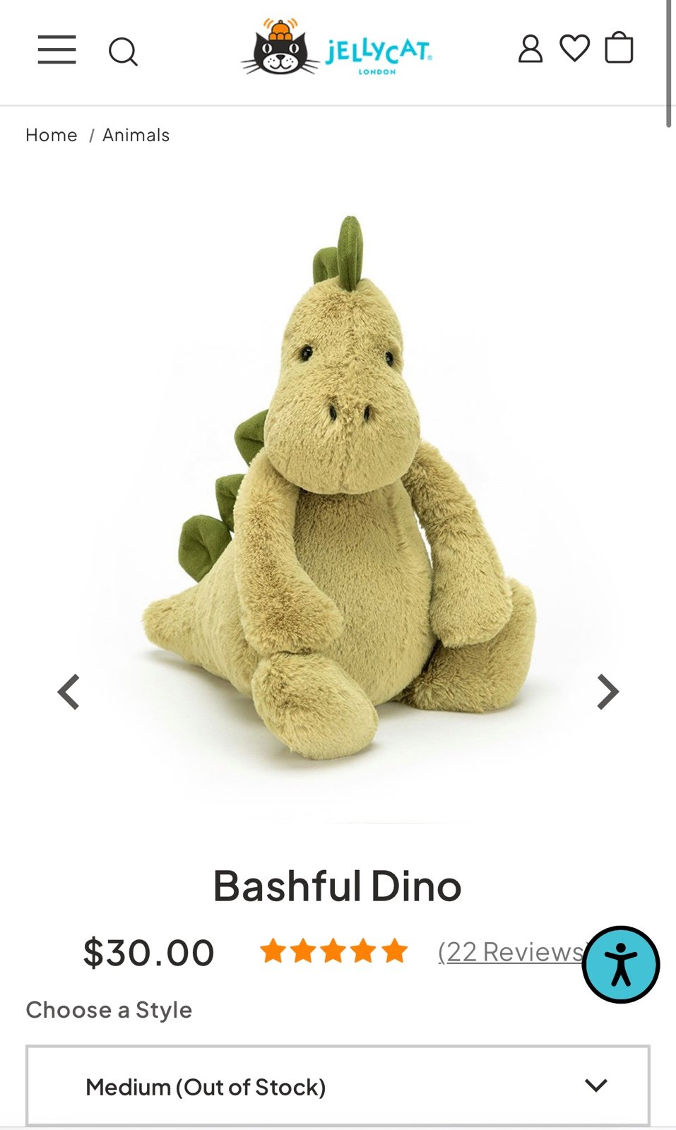 Jellycat Bashful Dino Medium