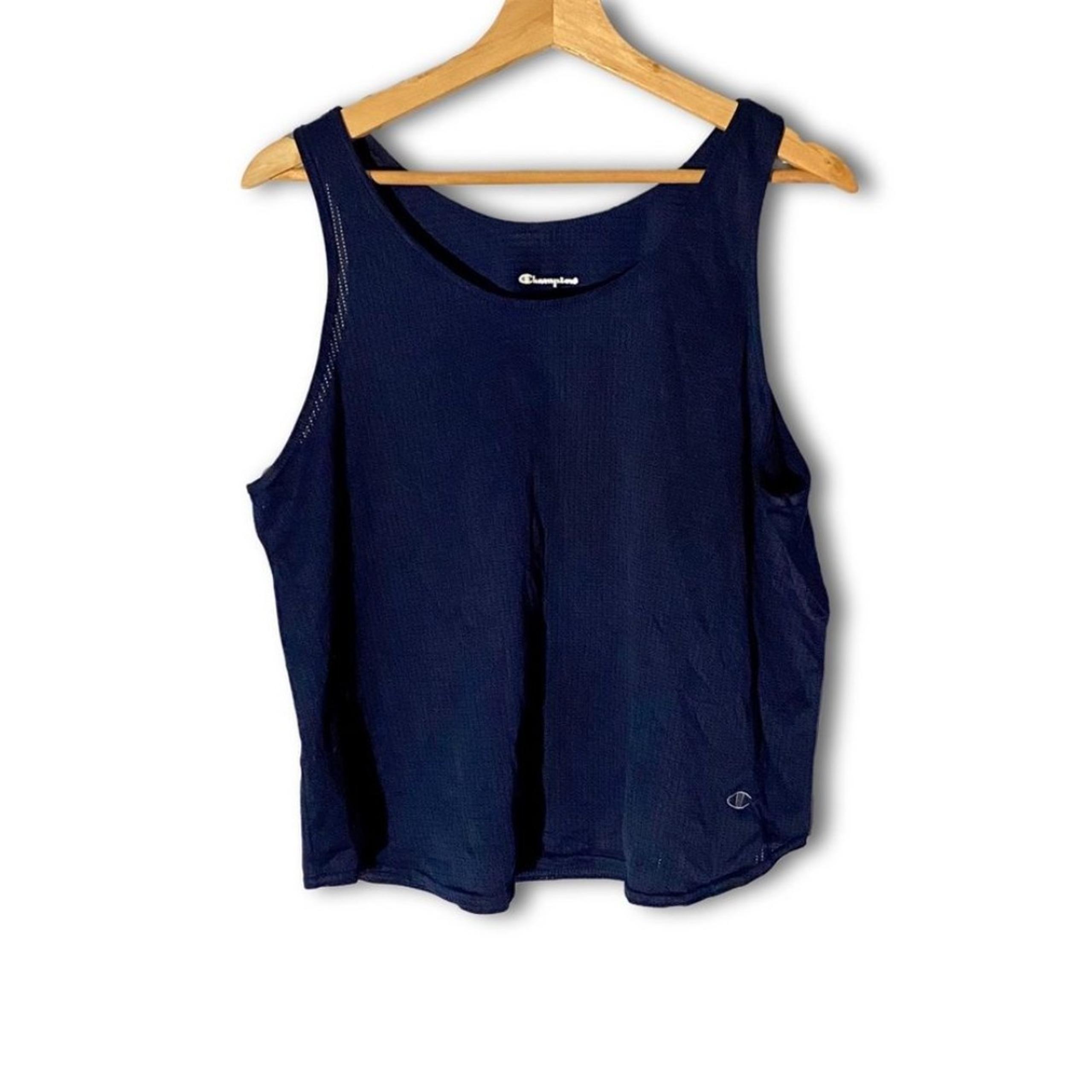 Champion Semi-Sheer Navy Mesh Workout Tank