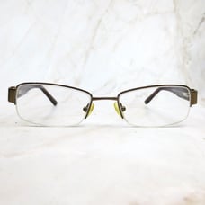 Christian Dior Eyeglasses Frame Women's Brown Metal Rectangular Half Rim 135