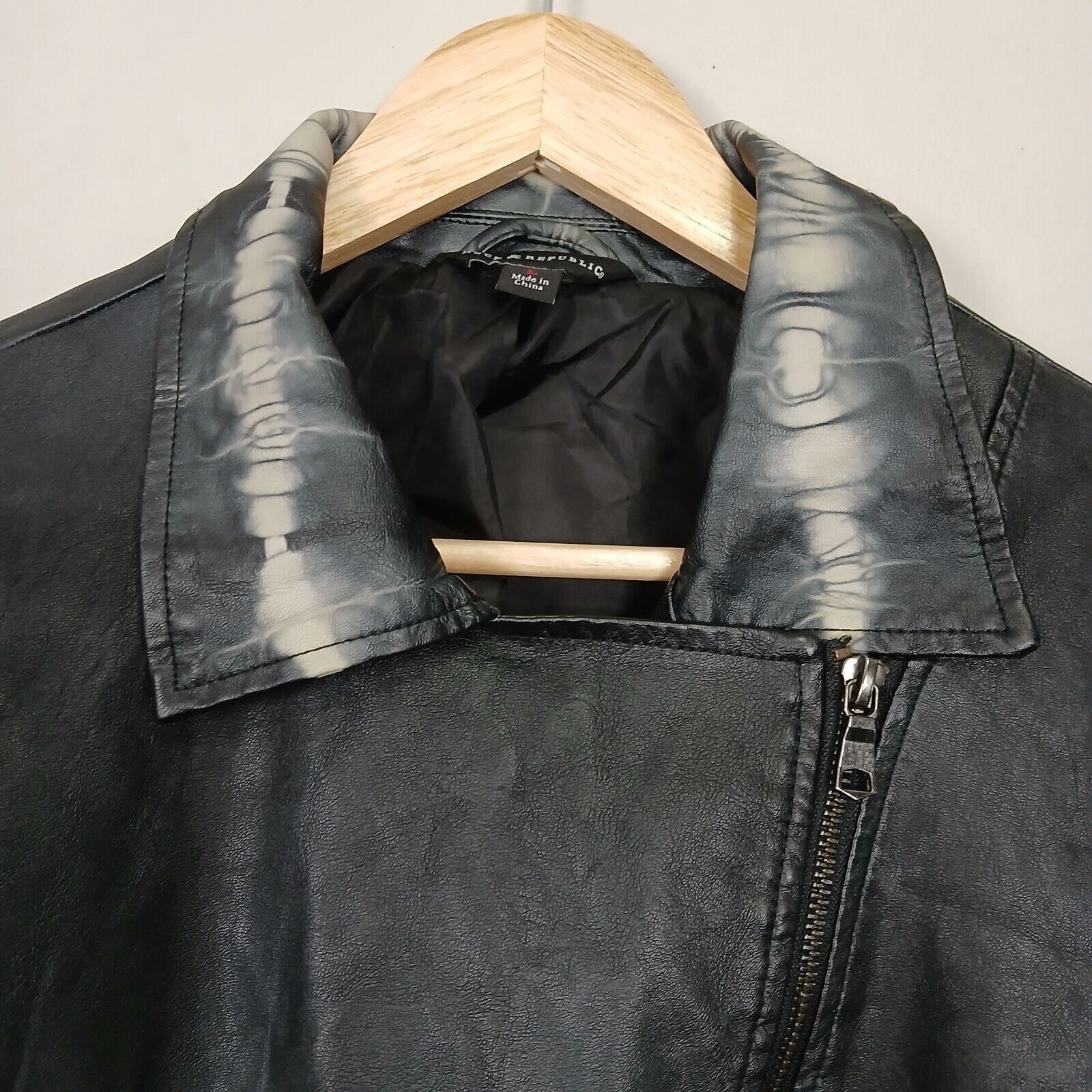 Hesaco Y2k Leather Jacket Bowknot Bowtie Graphic Motorcycle
