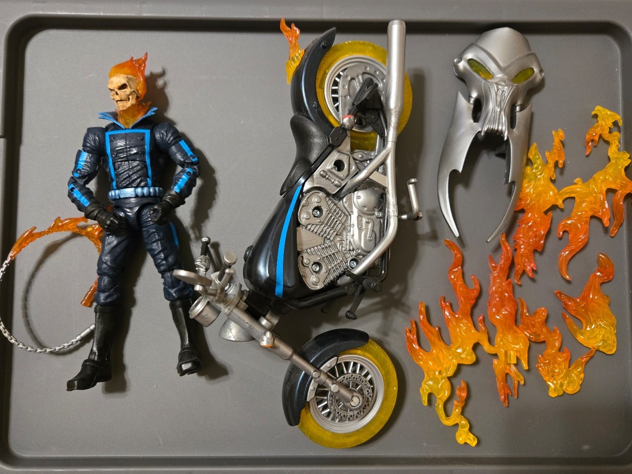 Marvel Legends Ghost Rider Deluxe Johnny Blaze Flame Cycle Motorcycle Complete