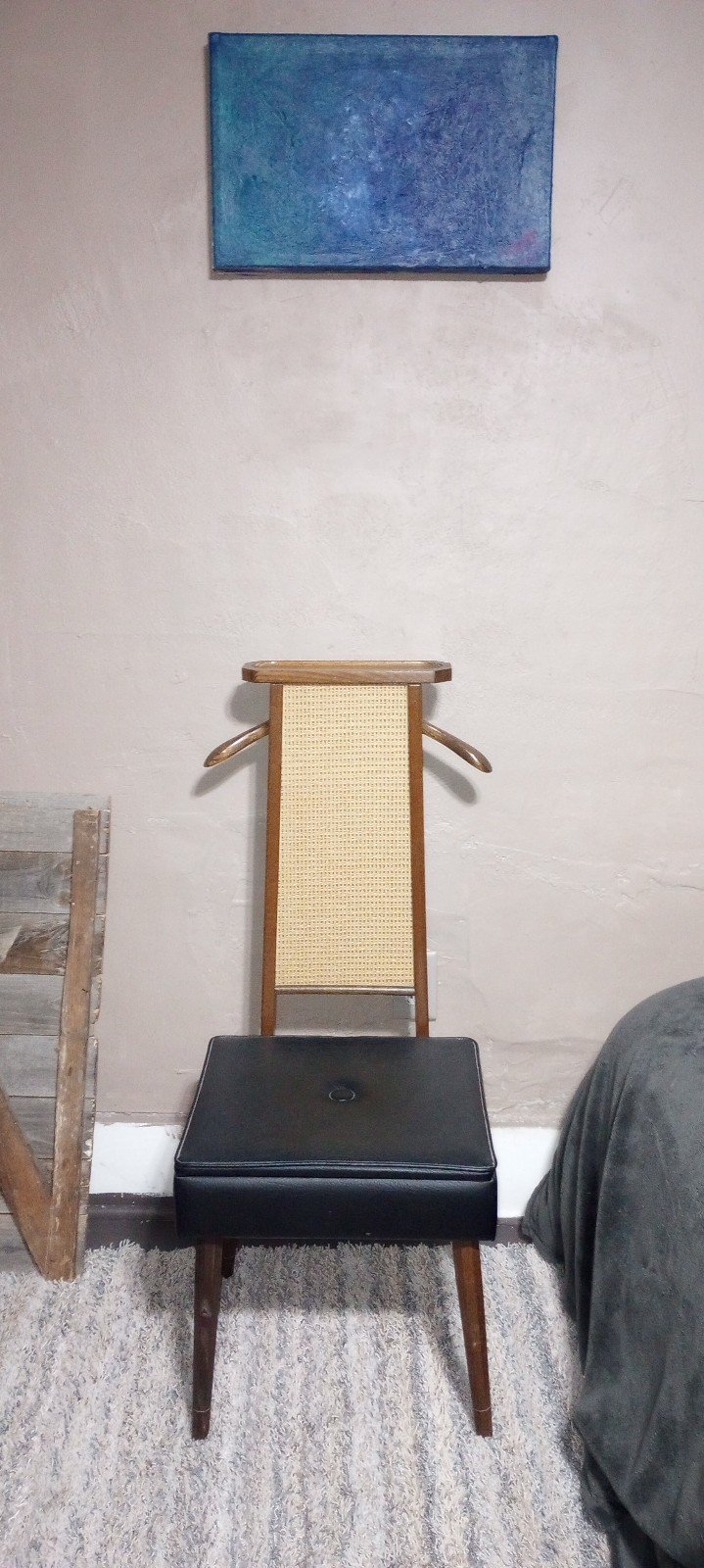 Vintage Gentleman's Chair with vintage shoe shine lot