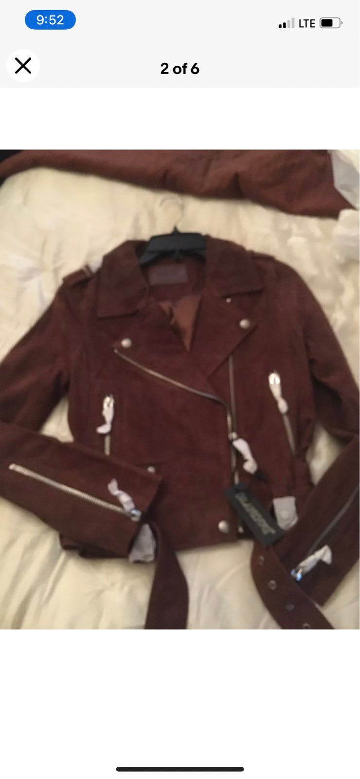 NW BLANKNYC BROWN SUEDE MOTO JACKET SZ S