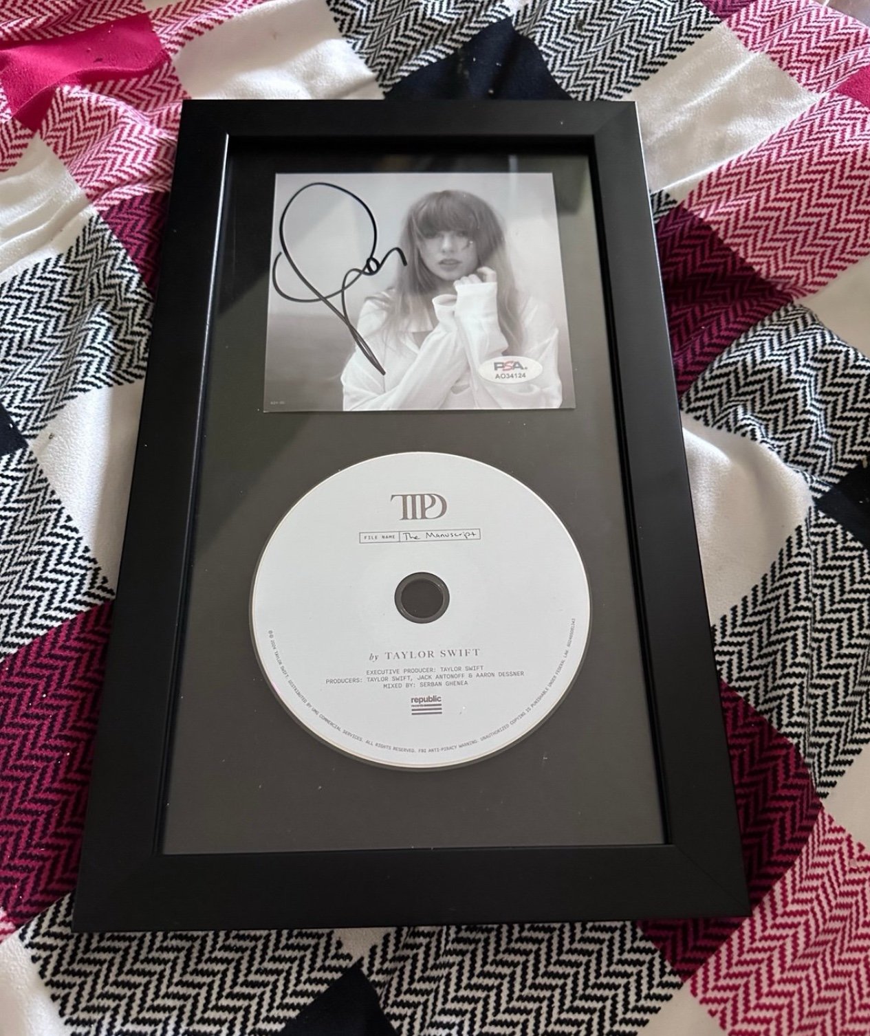 Taylor swift ttpd signed with frame