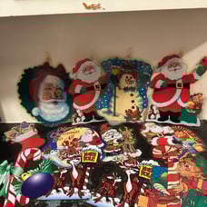 Vintage Christmas Window Hangers by Color clings