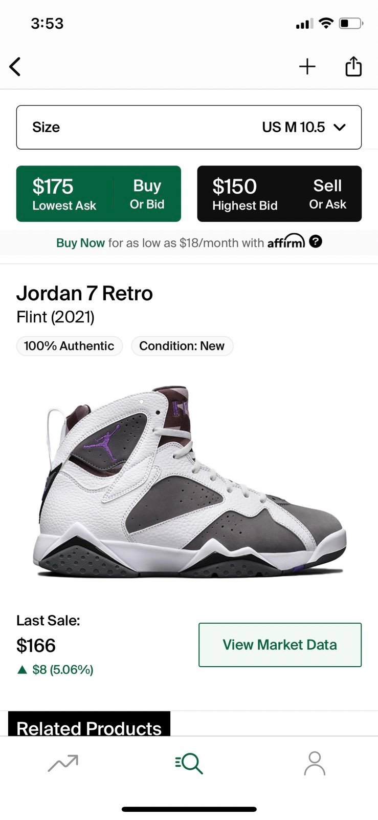 Jordan flint 7 size 10.5