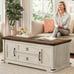 Coffee Table with Storage Drawers & Cabinet Cocktail Table Living Room