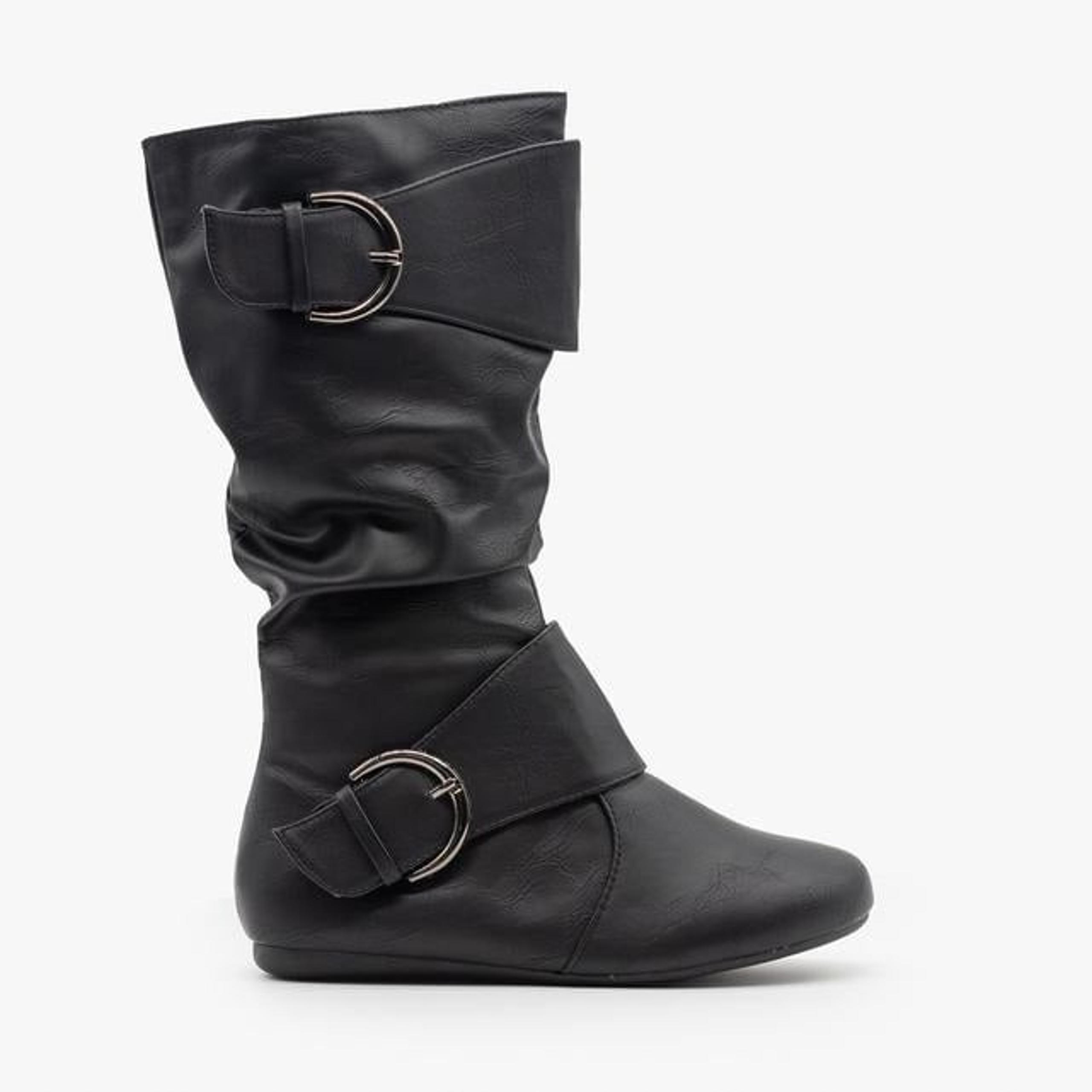 New Women's Klein-80 Round Toe Slouchy Boot w/ Buckle Accent, Blk size 8.5