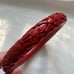 Vintage Red Carved Cinnabar Bangle Costume Estate Bracelet