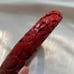 Vintage Red Carved Cinnabar Bangle Costume Estate Bracelet
