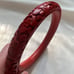 Vintage Red Carved Cinnabar Bangle Costume Estate Bracelet
