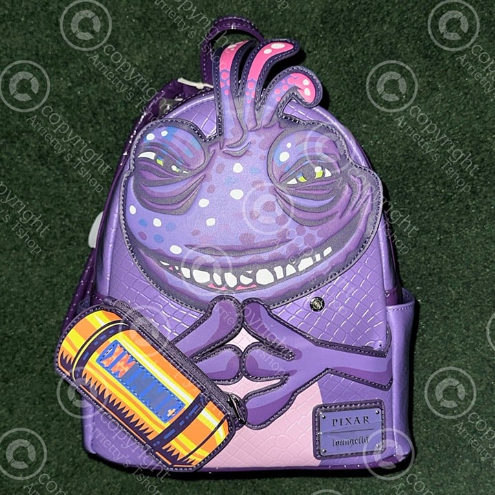 Loungefly Monsters Inc Randall Boggs Mini Backpack & The Scream Canister wallet