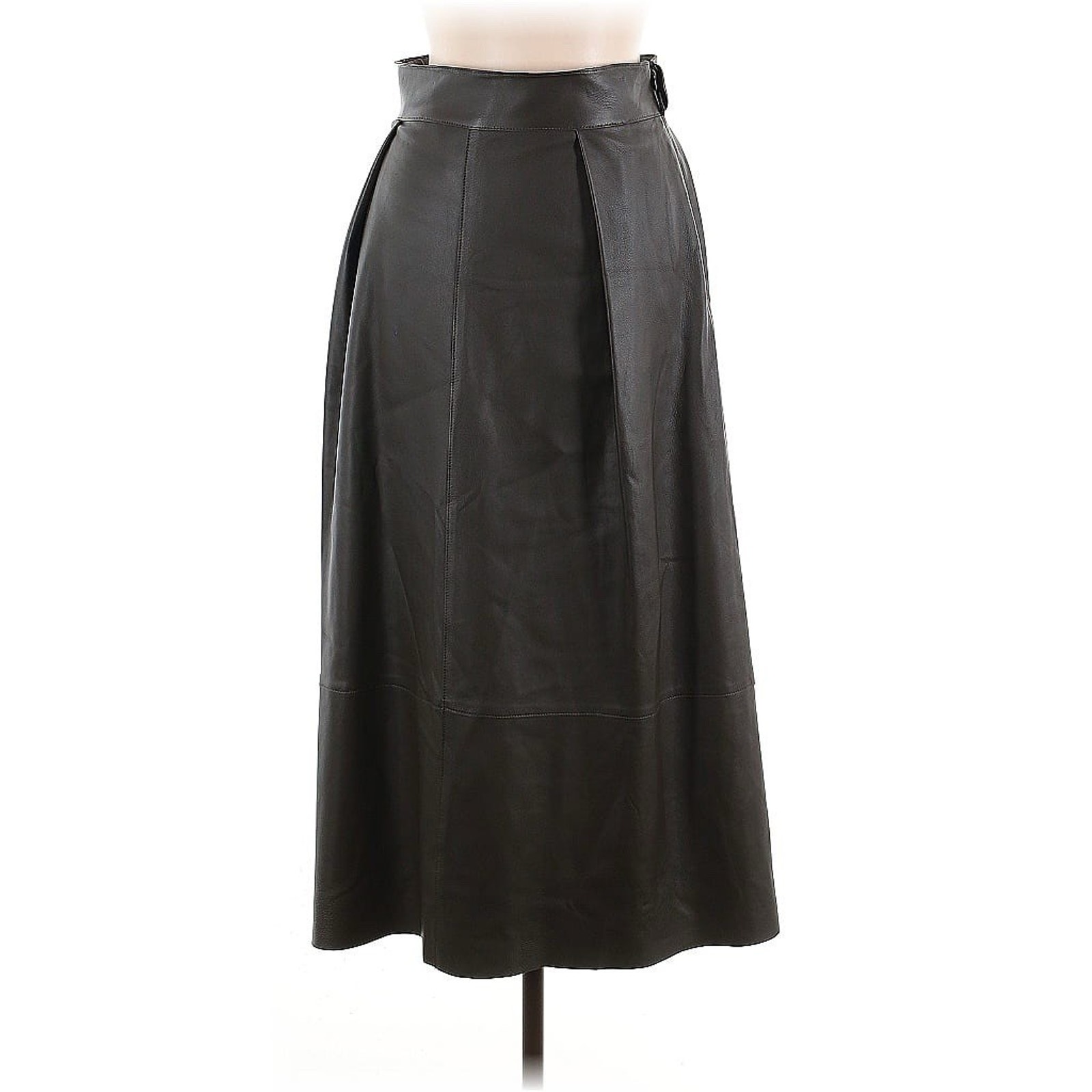 NWOT Vince Black Brown Green Lamb Leather Skirt Midi SOFT Size Zipper 10