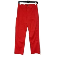 New Joes Jeans Womens 25 Red Denim The Jane Stretch Cropped Raw Hem Straight
