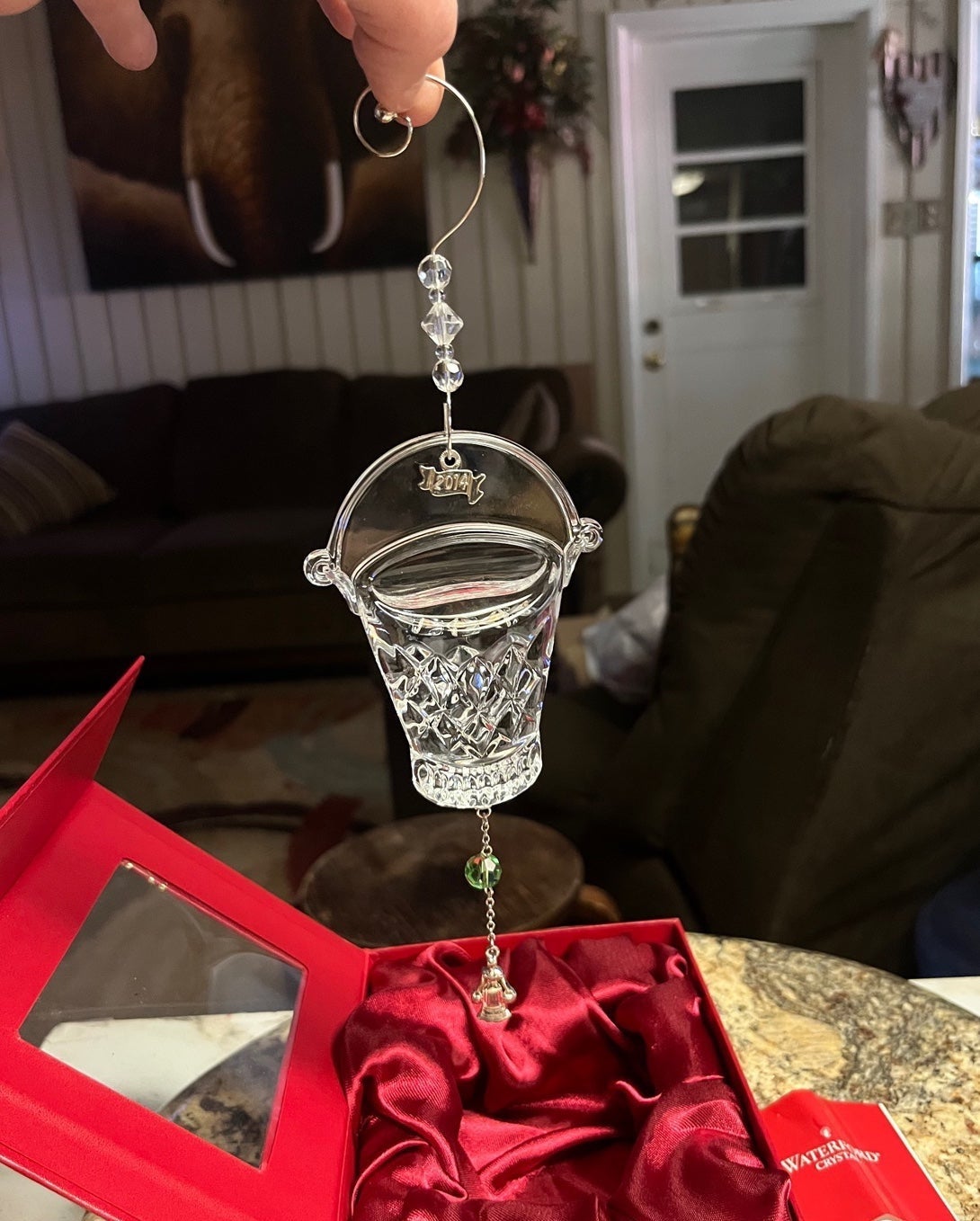 Waterford Crystal 2014~12 Days 8 Maids Ornament with Enhancer
