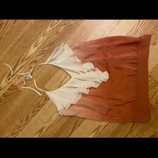 KARINA GRIMALDI SILK OMBRE HALTER TOP SIZE S